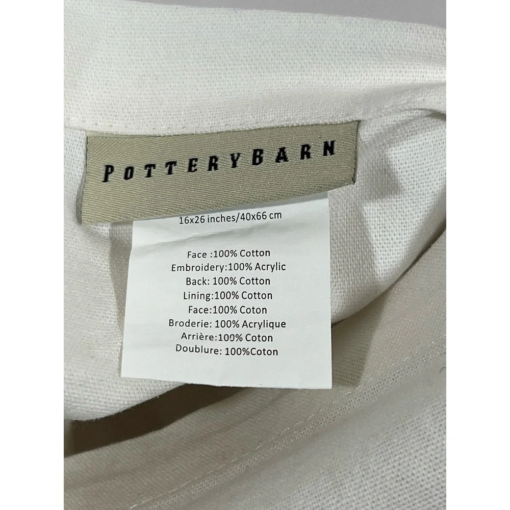 Pottery Barn Pillow Sham Chevron Knit Embroidered‎ Cottagecore Farmhouse